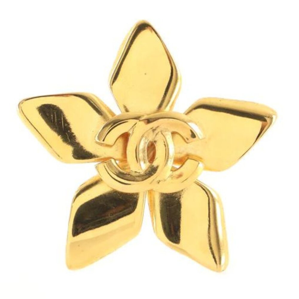 Chanel CC Flower Brooch Metal